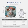 thumbnail image 3 of Windshield Sun Shade, Vintage Colorful Floral Cow Foldable Car Sun Shade Windshield for Front, 2 Pieces, 3 of 7