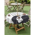 thumbnail image 3 of Outdoor Tablecloth with Umbrella Hole and Zipper, Sloths Showering Round Table Cloth 54 Inch Waterproof Tablecloth, Modern Abstract Art Funny Animals Picnic Table Cover for Patio Camping, 3 of 7