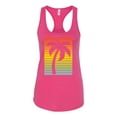 thumbnail image 2 of Tropical Palm Tree Silhouette | Womens Pop Culture Jersey Racerback Tank Top, Raspberry, Large, 2 of 4