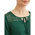 thumbnail image 4 of Women's Laser Cut Tassle Blouse, 4 of 4