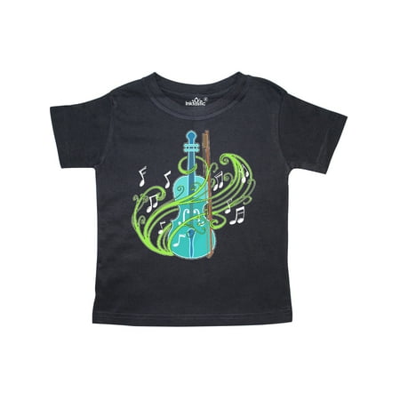 

Inktastic Violin with musical notes and swirls Gift Toddler Boy or Toddler Girl T-Shirt