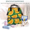 thumbnail image 5 of Zufioo Orange Print Large capacity mommy bag, diaper bag, waterproof parent-child backpack, multi-pocket design backpack suitable for travel and shopping, 5 of 6