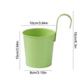 thumbnail image 3 of 4 Inch Railing Planter for Outdoor Plants - Small Balcony Hanging Flower Pots with Detachable Hooks and Drain Holes Metal Oval Bucket Rail Box Fence Planters for Home Garden Decor, Multicolor, 3 of 7