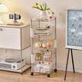 thumbnail image 2 of OnDisplay Multi-Tier Rotating Swivel Bin Storage Basket Tower - Kitchen/Bath/Laundry Organizer Utility Cart (Four Tier), 2 of 7