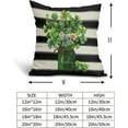 thumbnail image 5 of St Patricks Day Pillow Covers 18x18 Set of 2 Spring Green Vases Lucky Clover Black Stripes Decorative Throw Pillow Cases Outdoor Farmhouse Decoration for Sofa Couch Bed, 5 of 6
