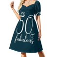 thumbnail image 1 of 50 cumpleaños 50 y camiseta fabulosa Vestido de manga corta Vestidos de novia Ropa de playa Vestidos de verano para mujer 2025, 1 of 6