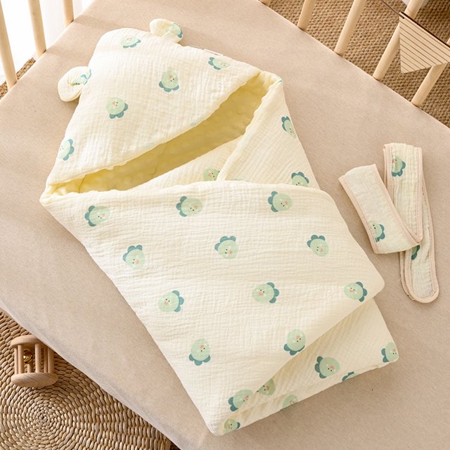 Edredón de terciopelo con forma de gorro para recién nacidos, edredón para sala de partos, edredón para recién nacidos, edredón para otoño e invierno, toalla acolchada con capucha para