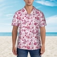 thumbnail image 2 of Sikiie Flower Butterfly Print Men's Hawaiian Shirt, Summer Beach Button Pocket Short Sleeve T-Shirt,Large, 2 of 7