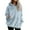 Light Blue, variant on Women's Plus Size Fleece Jacket S-5XL Fuzzy Hooded Winter Coats Full Zip Warm Outerwear with Pockets