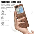 thumbnail image 2 of Allytechgroup Wallet Case for Samsung Galaxy Z Flip 6, RFID Blocking Zipper Pocket Cards Slots Detachable Crossbody Shoulder Strap Shockproof Anti-Scratch Phone Case for Girls Women, Brown, 2 of 11