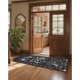 thumbnail image 3 of GlowSol 2'x6' Washable Hallway Runner Rug Floral Peacock Print Rug Non Slip Soft Foldable Runner Rug for Laundry Room, Black, 3 of 7