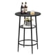 thumbnail image 1 of Muebles de Bar, Mesa de Bar en Color Negro de 60 cm, Diseño de 2 Niveles, 1 of 7