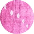 thumbnail image 1 of Ahgly Company Indoor Round Abstract Pink Contemporary Area Rugs, 7' Round, 1 of 4