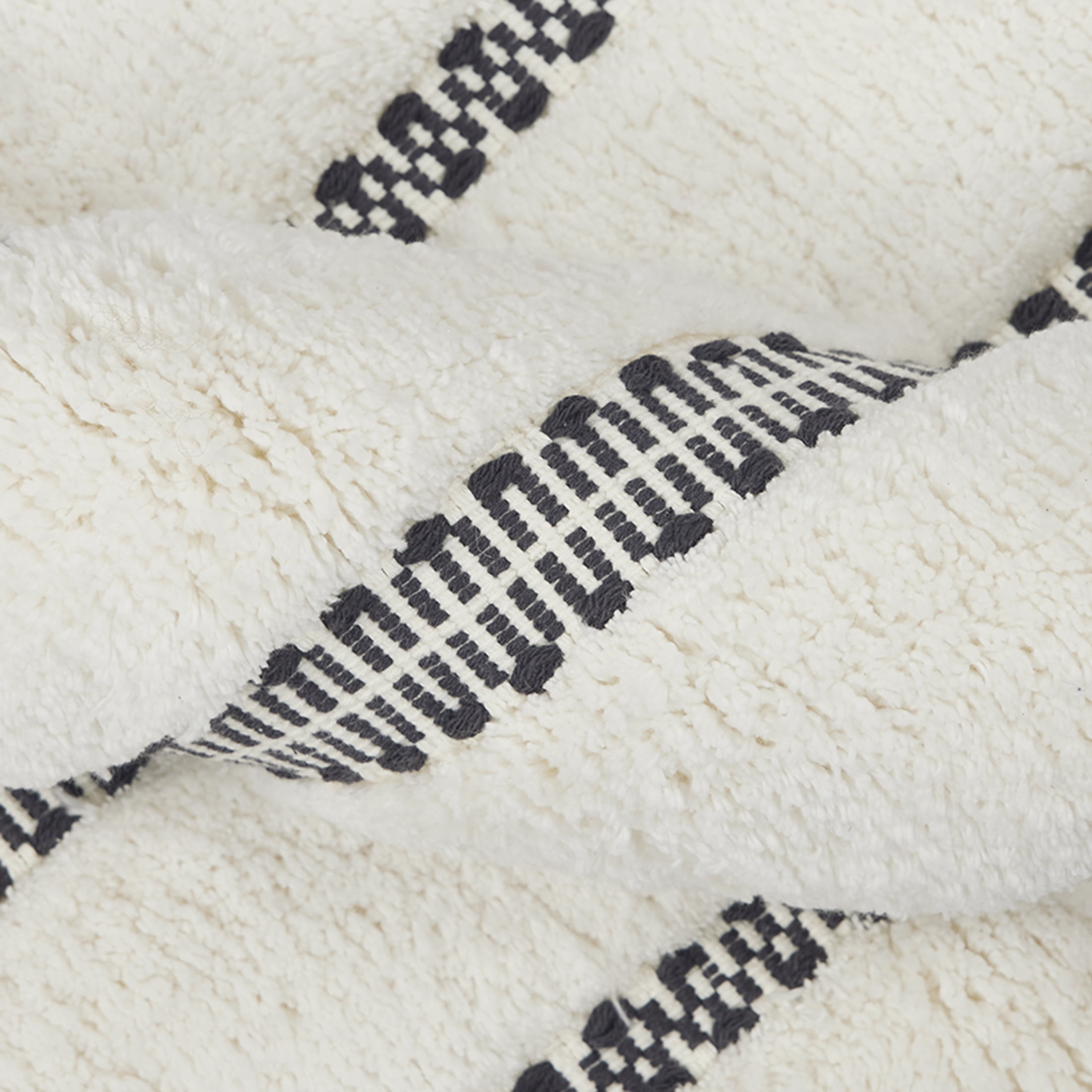 Better Homes & Gardens Atlas Stripe Bath Runner Rug, Grey Shadow & Vanilla Dream, 24" x 60"