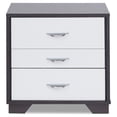 thumbnail image 2 of ACME Eloy Nightstand with 3 Drawers in White and Black, 2 of 6