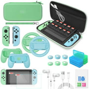 Switch Accessories Bundle - YUANHOT Upgraded Essential Pack for Nintendo Switch with Carrying Storage Case & Screen