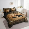 thumbnail image 4 of Homewish Wild Animal Bear 7-Piece Twin Bedding Sets,Western Cowboy Tribal Bedding Comforter Set,Rustic Farmhouse Cabin Sheet Sets For Kids,Luxury Bedroom Decor Reversible, 4 of 9
