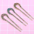 thumbnail image 4 of 2 Pcs Épingle à Cheveux Vintage en Cristal Strass à Double Griffe Épingle à Cheveux, 4 of 5