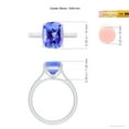 thumbnail image 4 of ANGARA Natural Cushion 2.6 ct Tanzanite Ring with Hidden Accents in 14K White Gold for Women (Size-10x8mm) | December Birthstone, Anniversary, Jewelry Gift for Women | Natural Tanzanite Ring, 4 of 9