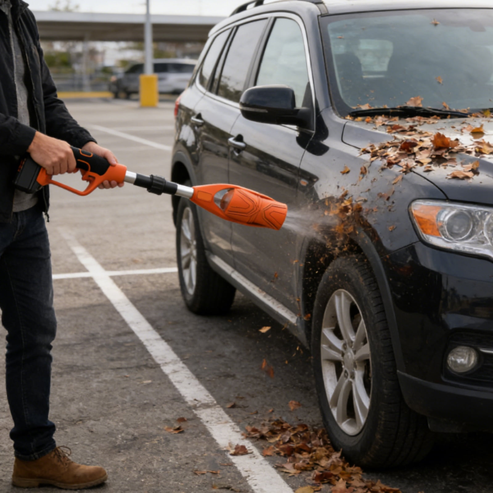 Cordless Leaf Blower, Foldable Electric Leaf Blower, Lightweight Air Leaf Cleaner with Non-Slip Handle, Long Runtime & High Speed Airflow, Yard Blower for Yards, Lawn, Patio, Outdoor Dust Blowing