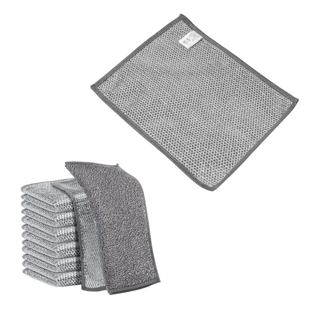 Rbaofujie Chiffons à Vaisselle en Fil Polyvalents pour Humide et Sec Nouveaux Multifonctions Sans Égratignure Chiffon à Vaisselle en Fil Métallique Réutilisable Tampons à Récurer en Métal de Qualité Éponge Propre