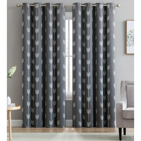 Arrow Print Blackout Grommet Curtain Panels