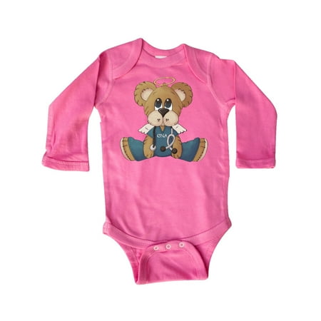 

Inktastic Male CNA Teddy Bear Gift Baby Boy Long Sleeve Bodysuit