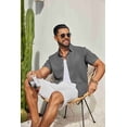 thumbnail image 5 of COOFANDY Mens Button Down Shirt Short Sleeve Casual Shirts Linen Textured Summer Beach Shirts, 5 of 6