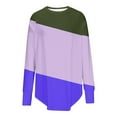 thumbnail image 3 of Kaemgyyd Plus Size Tops for Women Color Block Soft Comfy Tunic Tee Casual Loose Long Sleeve Crew Neck Shirt with Thumb Hole, 3 of 5