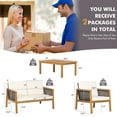thumbnail image 2 of Patiojoy 4-Piece Patio Acacia Wood Furniture Set Outdoor PE Rattan Conversation Set with Removable Cushions, 2 of 8