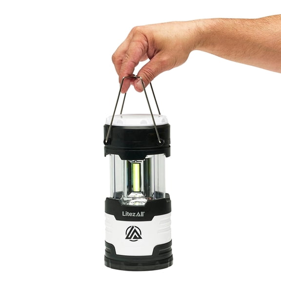 LitezAll Extendable COB 400-Lumen LED Lantern, Battery-Operated Camping Lantern