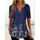 thumbnail image 2 of Camiseta con cuello en V para mujer, Top holgado de manga corta con estampado de botones, ropa de calle informal de uso diario, Verano, 2 of 5