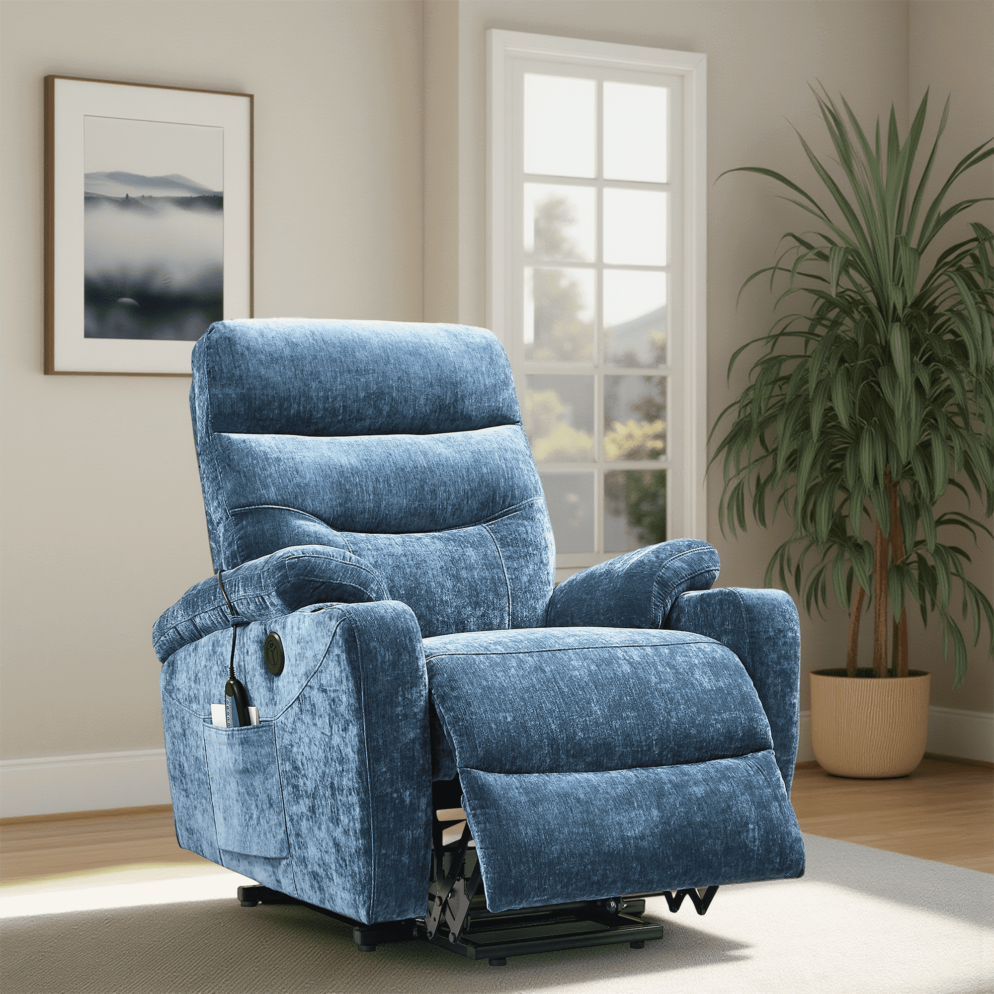 MAYEERTY Power Lift Recliner Chair,Electric Sofa Home Living Room Chairs,Blue