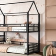 thumbnail image 2 of Twin-Over-Twin Metal House-Shaped Bed Frame with Multi-Functional Storage Stairs, Kids Bunk Bed with Slide, 2 of 7