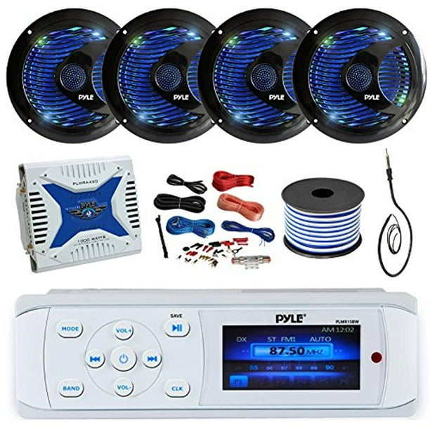 21' 29' Pontoon Boat Pyle Bluetooth MP3 USB AM/FM Weatherproof