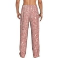 thumbnail image 3 of Balery Men'S Rose Gold Pink Glitter Pants,Sleepwear Pants,Pajama Pants,Pj Bottoms Drawstring And Pockets-Small, 3 of 9
