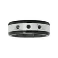thumbnail image 3 of Men's Black Diamond Accent Black and White Stainless Steel Ring, 8mm, 3 of 4