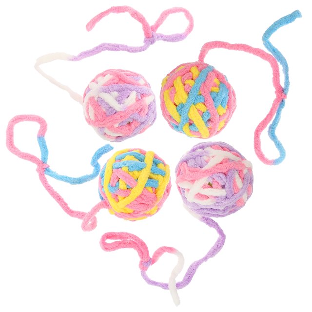 4 piezas de juguetes para mascotas, bola de hilo para masticar, interactivo para gatos de interior, poste rascador con resortes