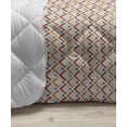thumbnail image 3 of Abstract Down Alternative Comforter, Funky Tribal Pattern with Geometric Chevron Fractal Shapes Design, Microfiber Quilt for All Season, 5 Sizes, Dark Coral Orange and White, by Ambesonne, 3 of 3