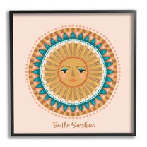 Boho Be The Sunshine Pattern Landscape Graphic Art Black Framed Art Print Wall Art