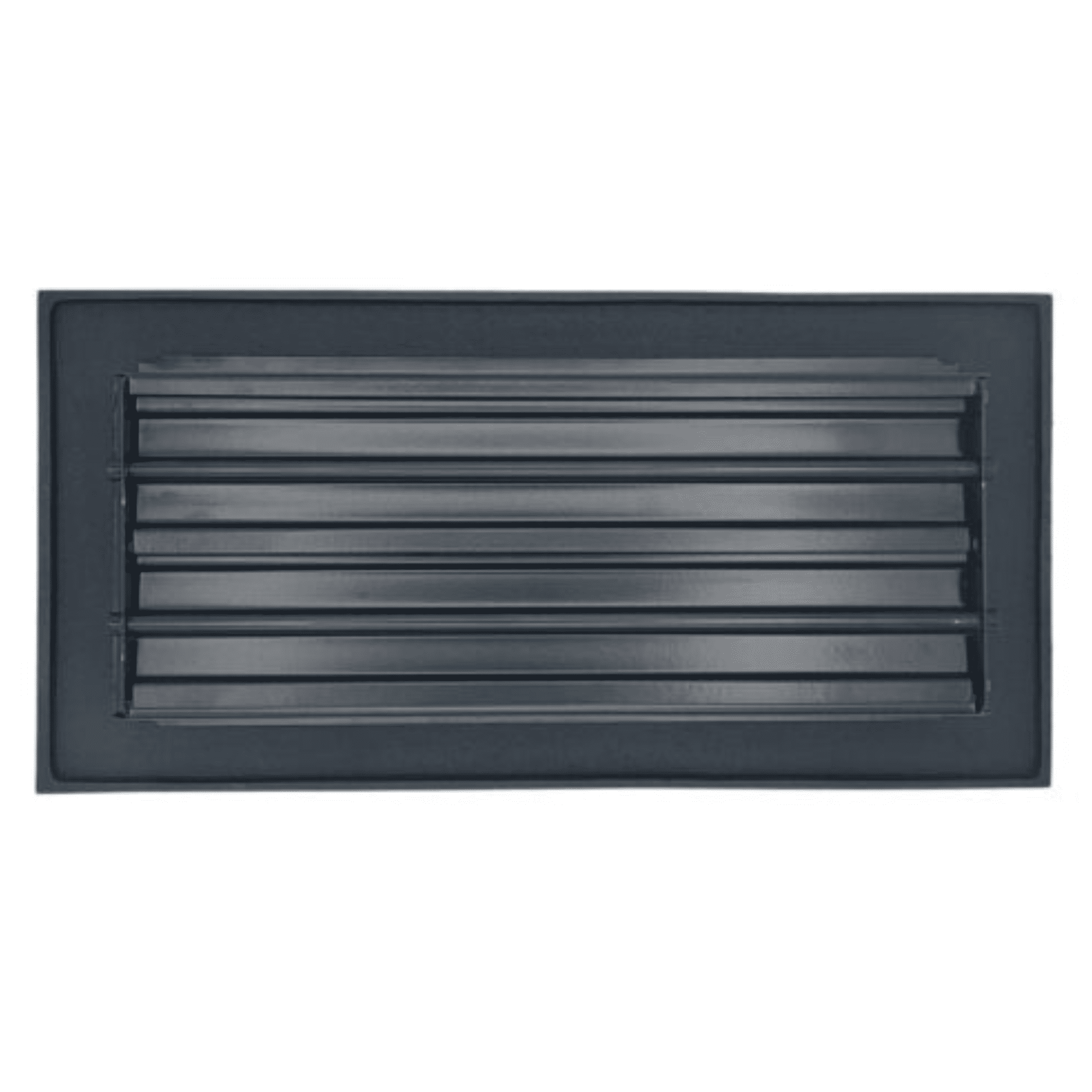 Caststo 4"x10" Duct Size Cast Aluminum Floor Vent Register, Powder Coated Black, Overall Faceplate is 6"x12"