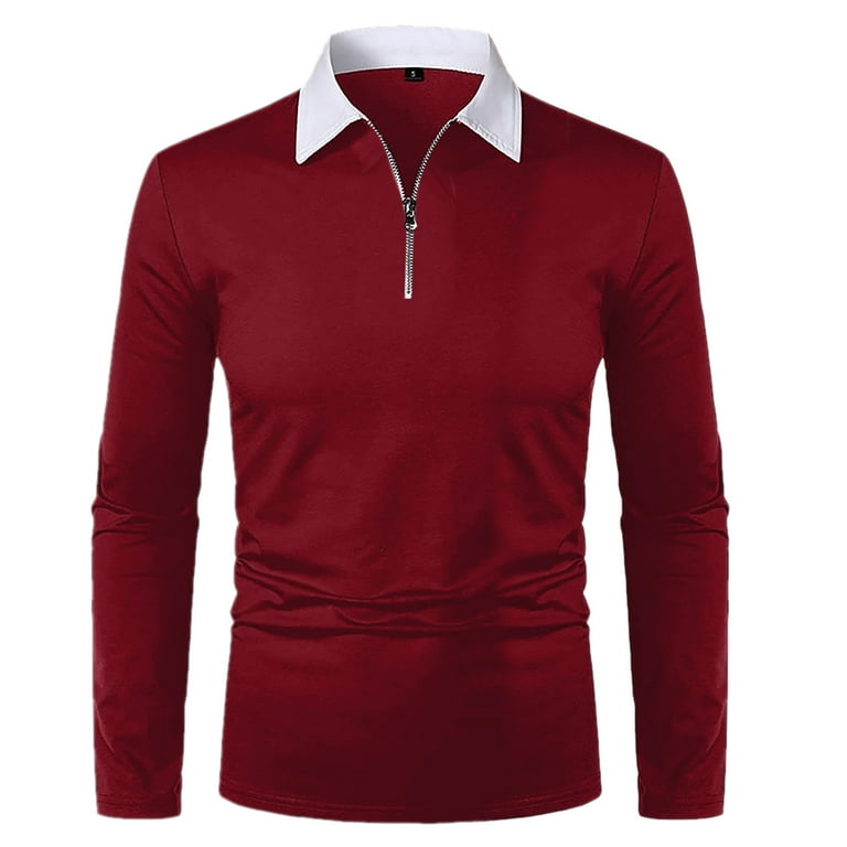 zuwimk Polo Shirts For Men,Men's Long Sleeve Polo Male Casual