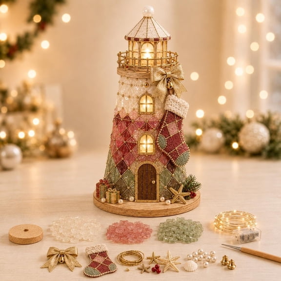 Christmas Glow 3D DIY Kit, Beginner Friendly Handmade Craft | Holiday Home Decor Tree, Cozy Stocking Ornaments, Complete Guide Included, Christmas Character