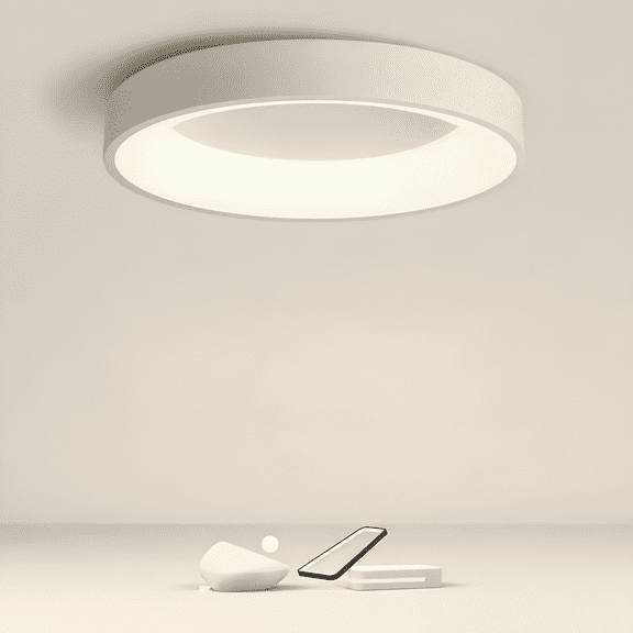 “Halo” Modern Round Ceiling Light - 18" - White - Adjustable CCT