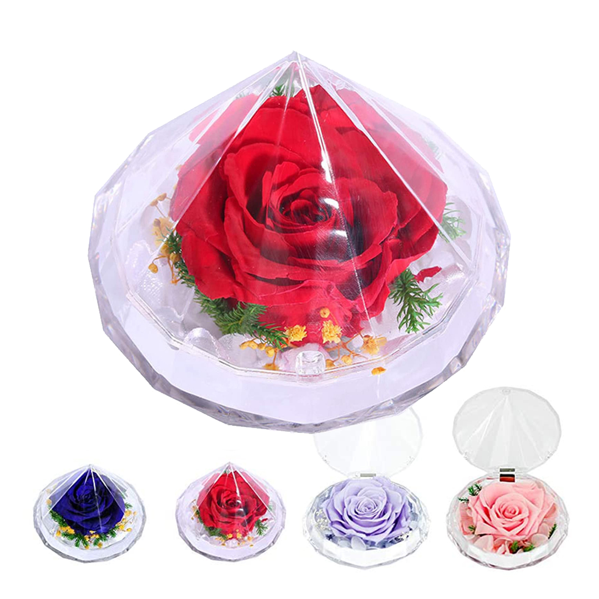Meidiya Preserved Roses Real Rose in a Box,Handmade Openable Portable