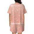 thumbnail image 6 of Uemuo Rose Gold Glitter Pattern Women's Short-Sleeved Pajama, Button-Front Loungewear, 2-Piece Summer Sleepwear, Elastic Drawstring Shorts-XX-Large, 6 of 7