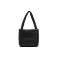 thumbnail image 1 of Bolso Acolchado Btafrte a Cuadros de Algodón PU para Mujer negro, 1 of 9