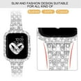 thumbnail image 3 of Compatible With Apple Watch Band 40mm 41mm 38mm 45mm 44mm 42mm + Case, Women Jewelry Bling Diamond Metal Strap with Diamond Case (without screen protector) for iWatch Series 7 SE 6 5 4 3, 3 of 10