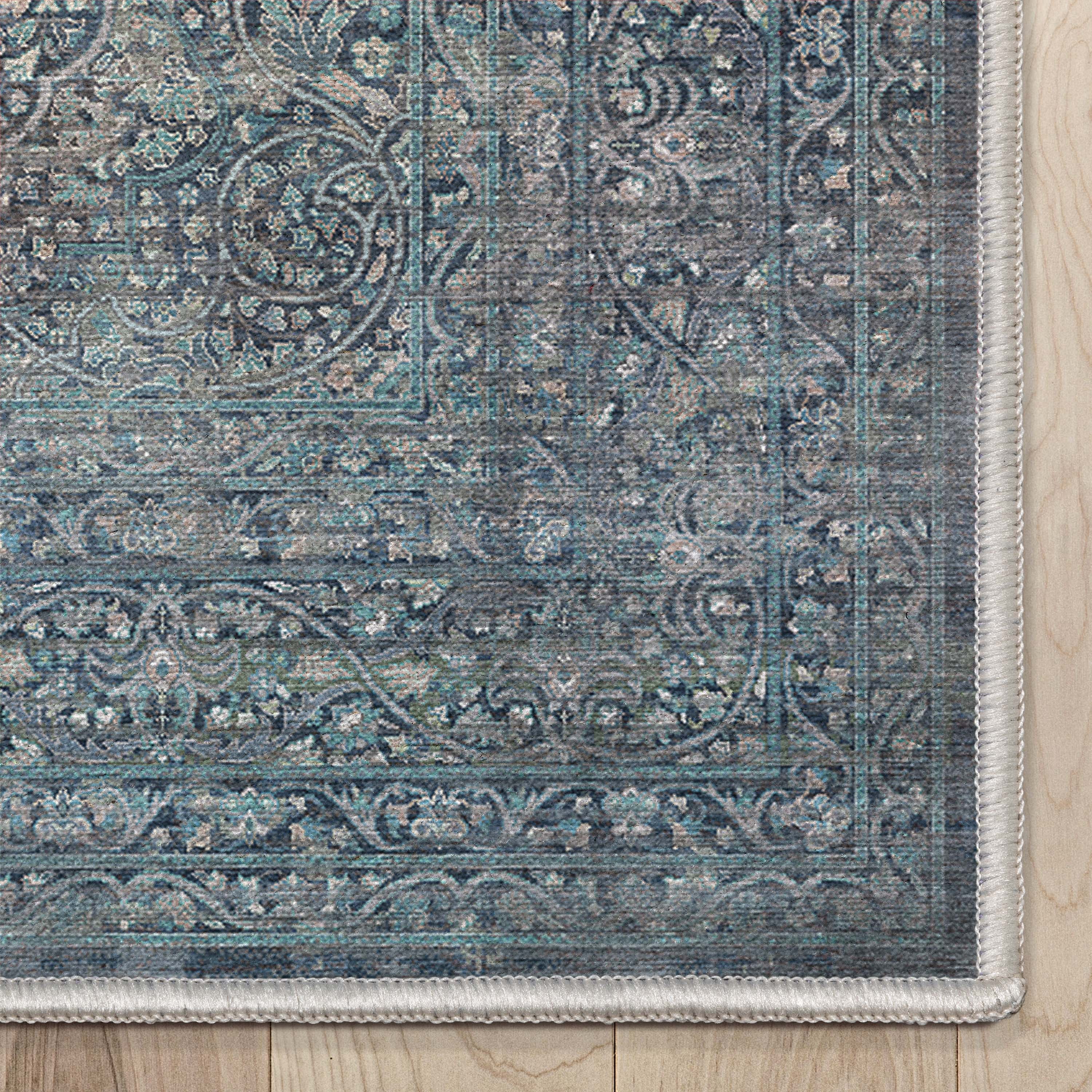 Well Woven Asha Juliette Vintage Oriental Blue 2'7" x 9'6" Runner Rug