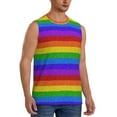 thumbnail image 2 of Disketp Colorful Glitter Rainbow Sleeveless Tshirts For Men, Muscle Shirts For Men Dry Fit Tank Top-Medium, 2 of 8